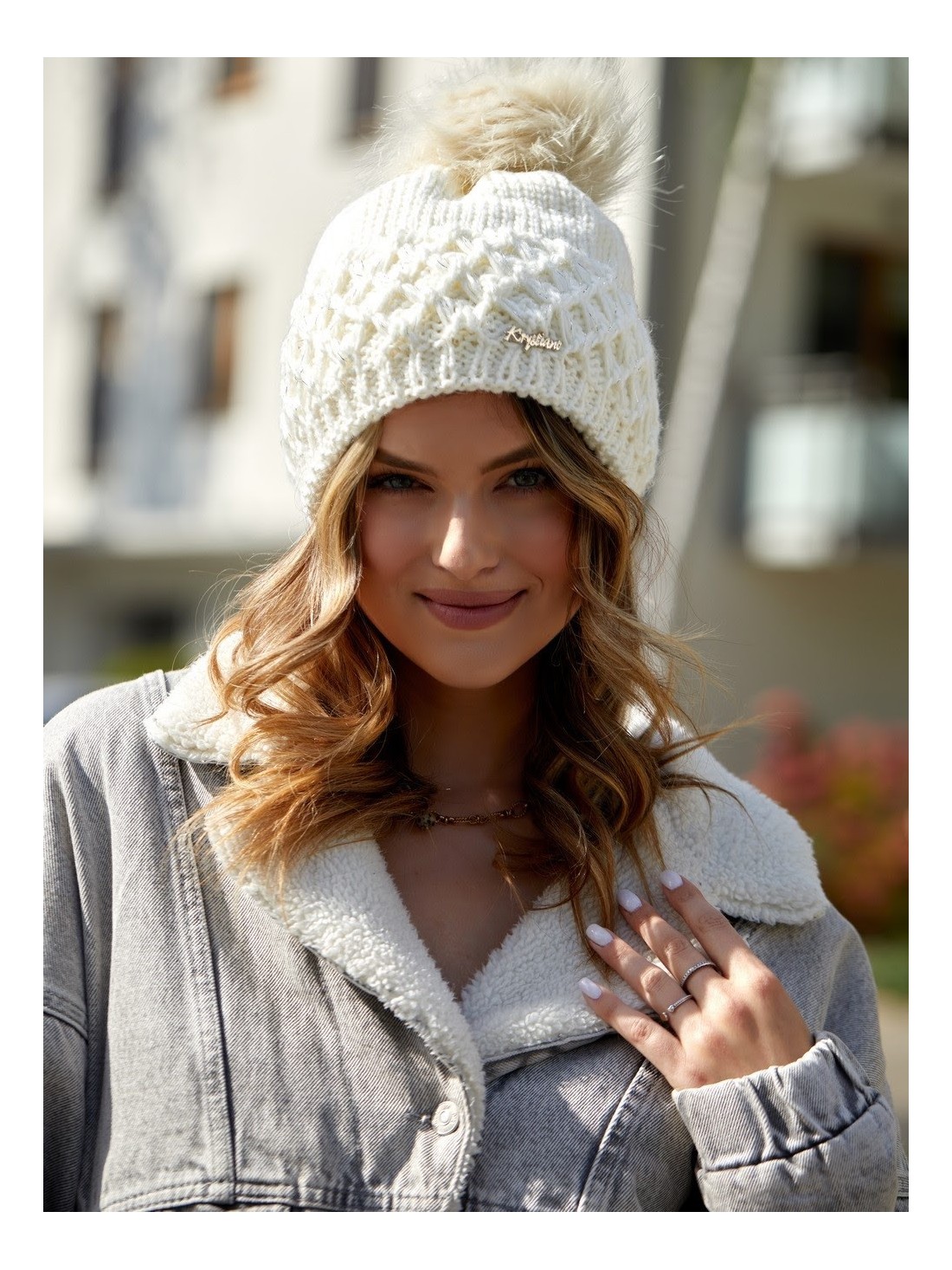 Cream winter hat C14 - Online store - Boutique